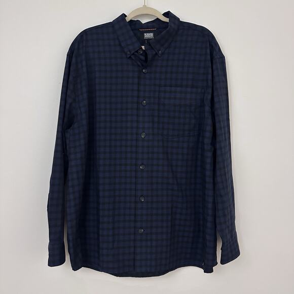 Duluth Trading Alaskan Hardgear Mens XL Regular Blue Black Wool Blend Button Up - Picture 1 of 5
